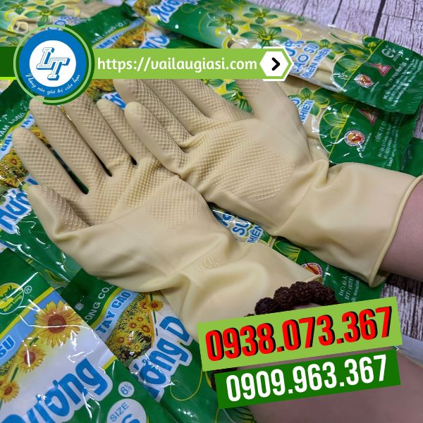 Găng tay cao su Hướng Dương ngắn S6 Găng tay cao su Hướng Dương ngắn S6