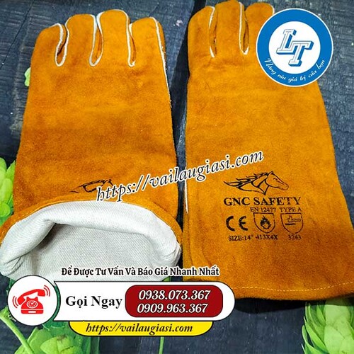 Găng tay hàn chịu nhiệt cấu tạo 2 lớp Găng tay hàn chịu nhiệt cấu tạo 2 lớp