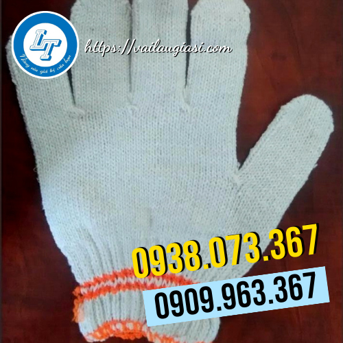 Găng tay len kem viền cam Găng tay len kem viền cam