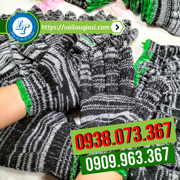 Găng tay len muối tiêu chất liệu từ len và cotton, độ dày 50g Găng tay len muối tiêu chất liệu từ len và cotton, độ dày 50g