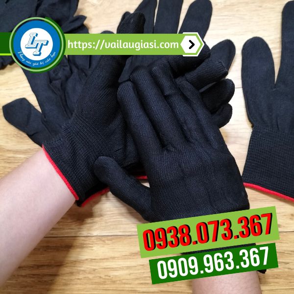 găng tay vải thun mỏng màu đen găng tay vải thun mỏng màu đen