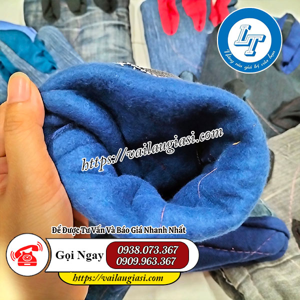Găng tay vải jean có chần bông bên trong Găng tay vải jean có chần bông bên trong