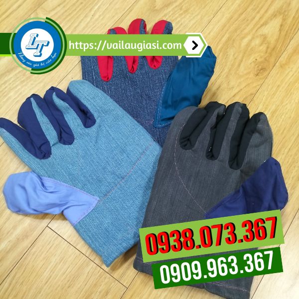 Găng tay vải jean hàng dày Găng tay vải jean hàng dày