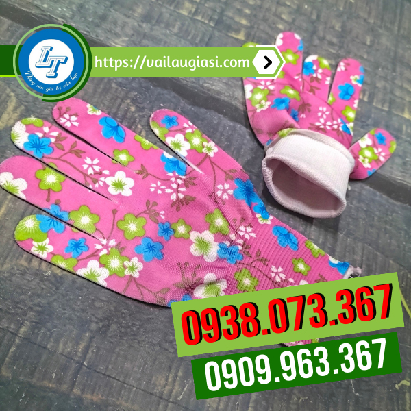 Găng tay vải thun mỏng in hoa thiết kế ôm sát, mẫu mã đẹp Găng tay vải thun mỏng in hoa thiết kế ôm sát, mẫu mã đẹp