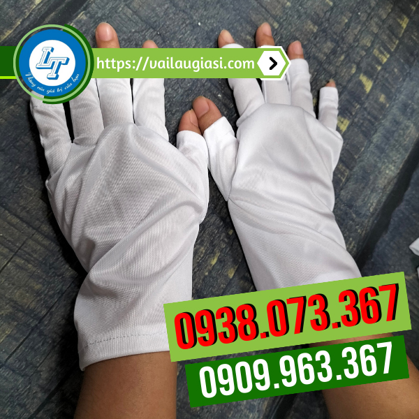 Găng tay vải thun lạnh cắt ngón Găng tay vải thun lạnh cắt ngón
