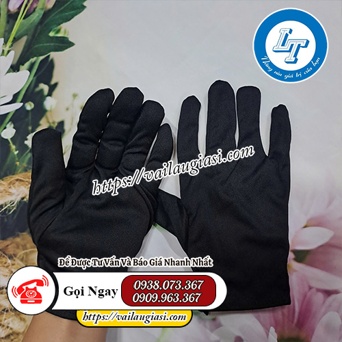 Găng tay vải thun màu đen Găng tay vải thun màu đen