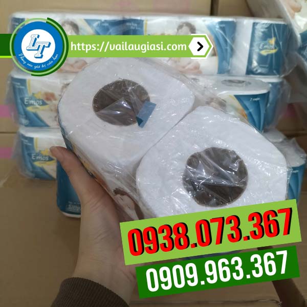Giấy vệ sinh emos xanh có lõi Giấy vệ sinh emos xanh có lõi
