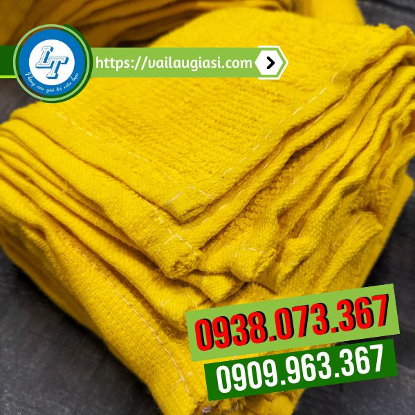 Khăn lau cotton màu vàng xấp 50 cái Khăn lau cotton màu vàng xấp 50 cái