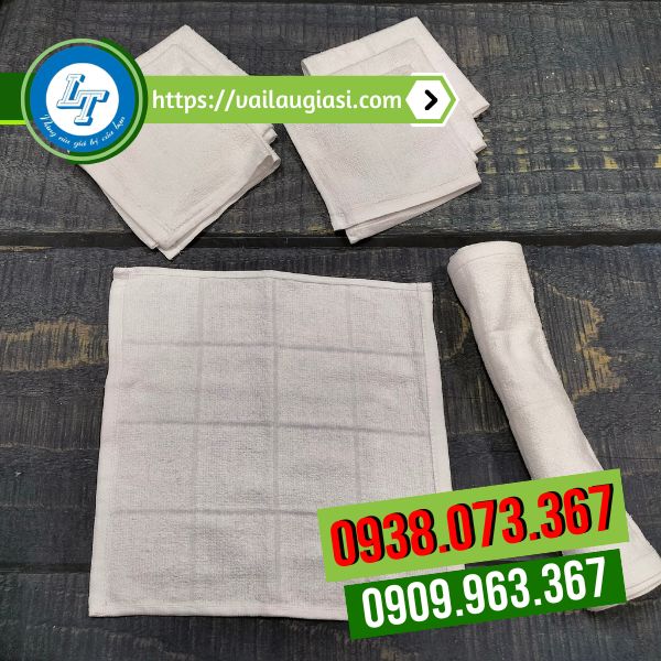 Khăn lau cotton trắng 28cm Khăn lau cotton trắng 28cm