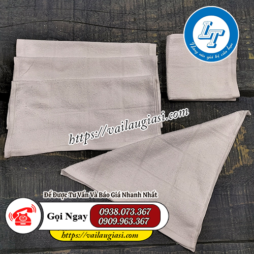 Khăn lau cotton trắng 28cm Khăn lau cotton trắng 28cm
