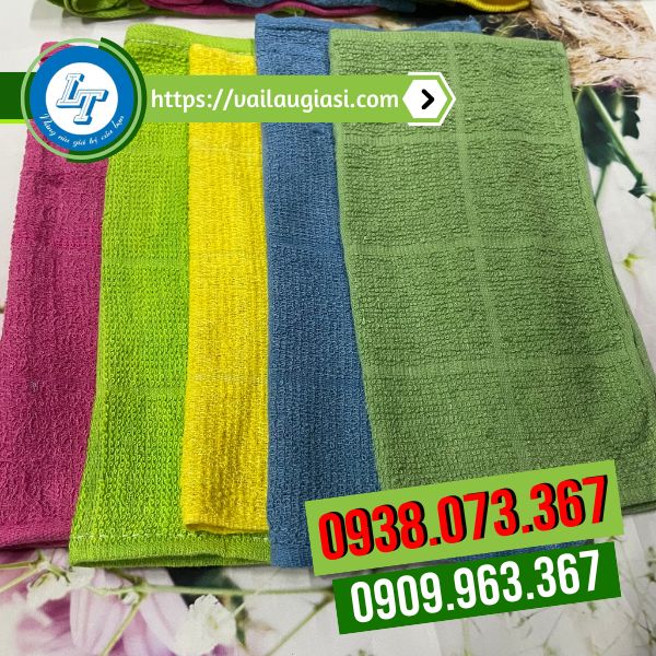 Khăn lau cotton xanh đỏ vàng đủ màu Khăn lau cotton xanh đỏ vàng đủ màu