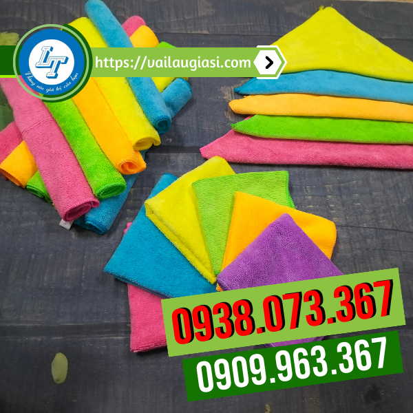 Khăn lau microfiber có màu sắc đa dạng Khăn lau microfiber có màu sắc đa dạng