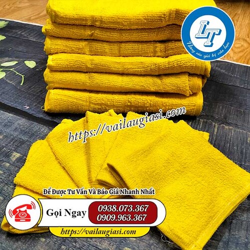 Khăn lau ô vuông màu vàng Khăn lau ô vuông màu vàng