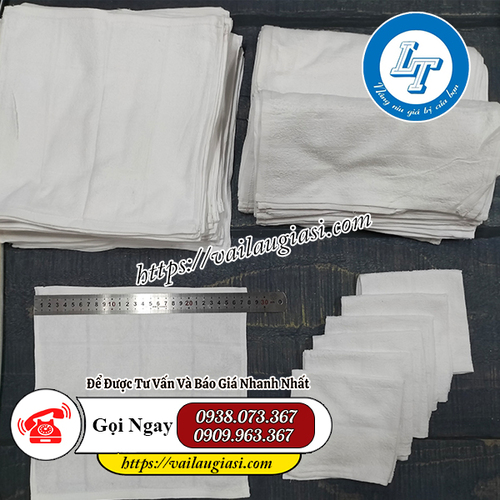 Khăn lau trắng vuông kích thước 28cm Khăn lau trắng vuông kích thước 28cm
