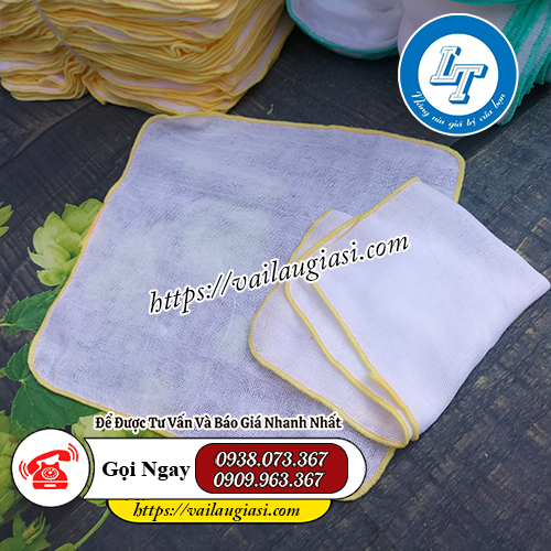 Khăn xô sữa viền vàng Khăn xô sữa viền vàng