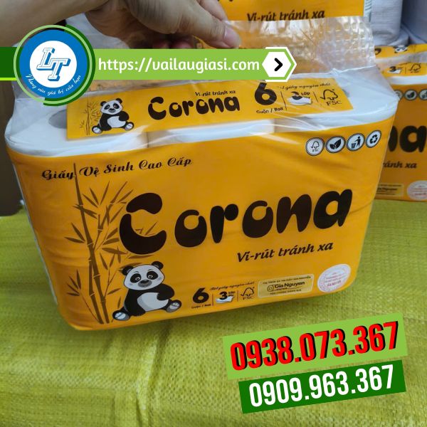 Lốc 6 cuộn giấy vệ sinh Corona Lốc 6 cuộn giấy vệ sinh Corona