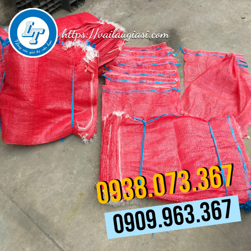 Sỉ giá rẻ bao tải lưới màu đỏ Sỉ giá rẻ bao tải lưới màu đỏ