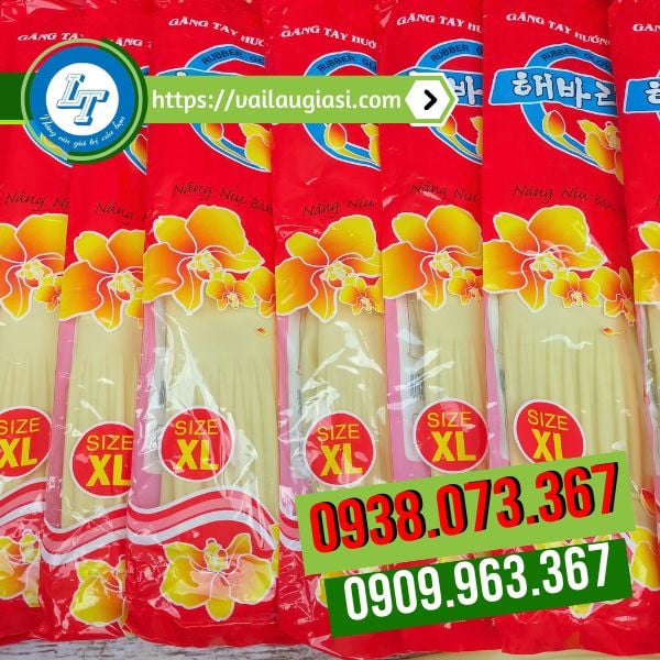 Găng tay cao su nếp nhăn Hướng Dương size XL Găng tay cao su nếp nhăn Hướng Dương size XL