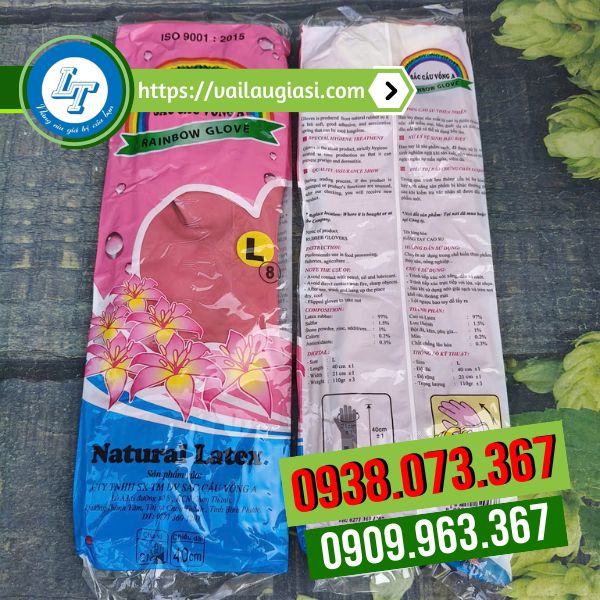 Thông tin găng tay được in rõ trên bao bì Thông tin găng tay được in rõ trên bao bì
