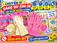 Chuyên Sỉ GĂNG TAY CAO SU NẾP NHĂN HƯỚNG DƯƠNG Màu Kem Màu Hồng