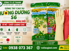 GĂNG TAY CAO SU HƯỚNG DƯƠNG S6 MÀU KEM MÀU ĐỎ SỈ RẺ