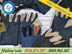 GĂNG TAY VẢI JEAN HÀNG DÀY DÙNG TRONG XƯỞNG GIÁ SỈ TẠI HCM