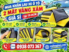 Mua Khăn Lau Xe Ô Tô 2 Mặt Vàng Xám Giá Sỉ