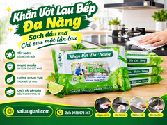 Khăn Ướt Lau Bếp Đa Năng Sạch Dầu Mỡ Chỉ Sau Một Lần Lau