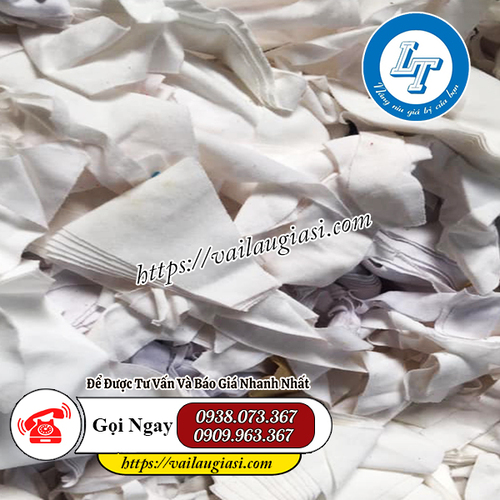 Vải vụn dồn bao cát màu trắng Vải vụn dồn bao cát màu trắng