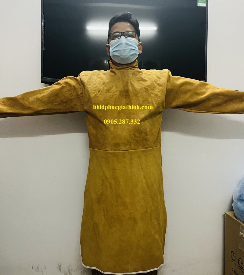 Áo khoát da bò chịu nhiệt dùng cho thợ hàn