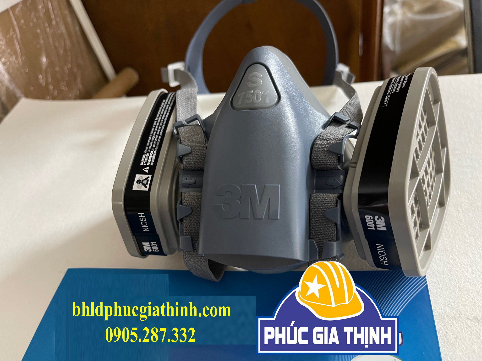 Mặt nạ phòng độc 3M 7501 chính hãng sử dụng 2 Phin lọc