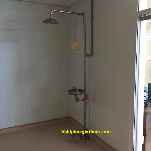 Thiết bị rửa mắt và tắm khẩn cấp Runwangda WJH0358A-1 chất liệu Inox 304 chống rỉ sét