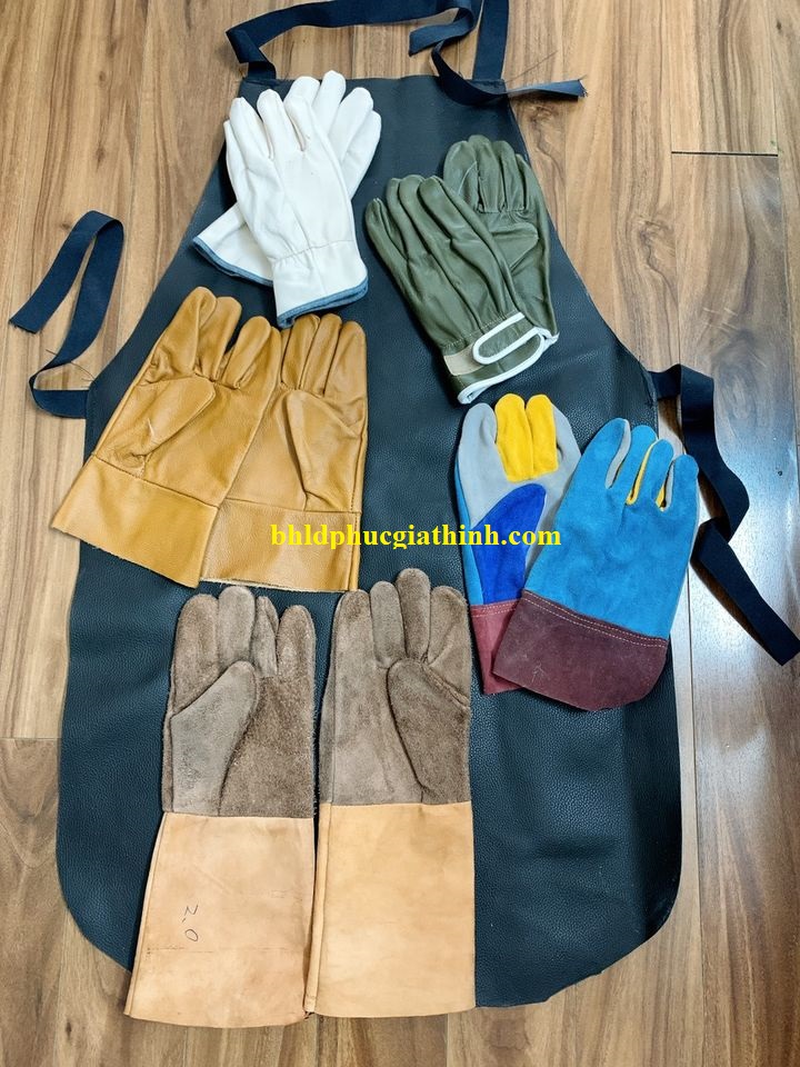 Găng tay Da Hàn ngắn 2 lớp dùng trong cơ khí