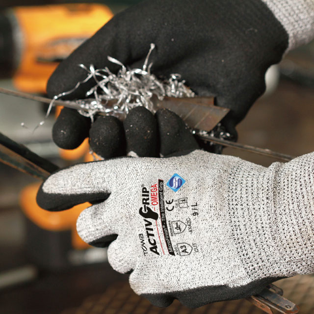 GĂNG TAY CHỐNG CẮT & CHỐNG DẦU TOWA ACTIVGRIP OMEGA 540 NHẬT BẢN