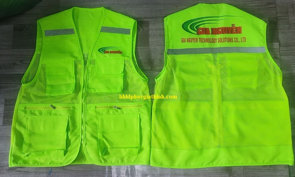 Áo bảo hộ ghi lê phản quang vải Ford cao cấp 6 túi