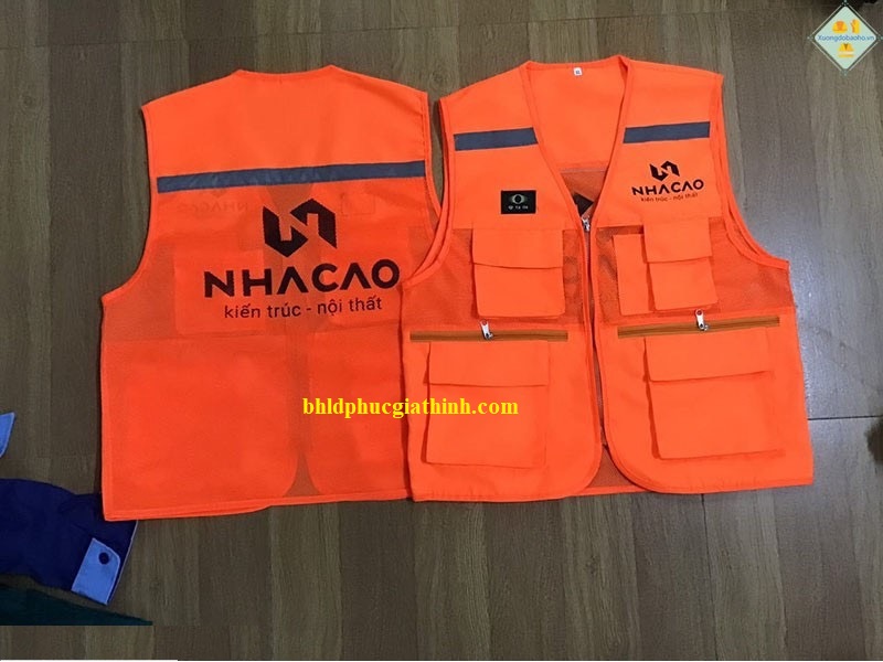 Áo bảo hộ ghi lê phản quang vải Ford cao cấp 6 túi