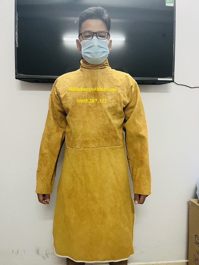 Áo khoát da bò chịu nhiệt dùng cho thợ hàn