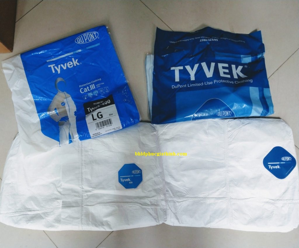Bộ áo liền quần phòng dịch chống hoá chất Dupont Tyvek 400