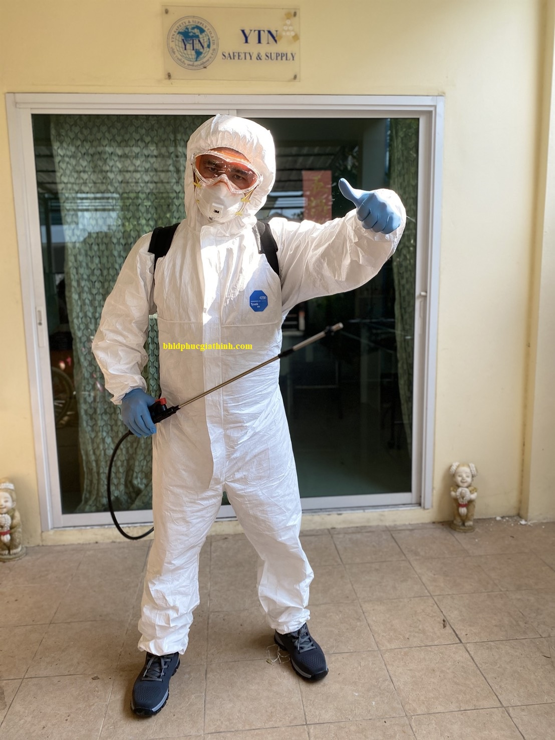 Bộ áo liền quần phòng dịch chống hoá chất Dupont Tyvek 400