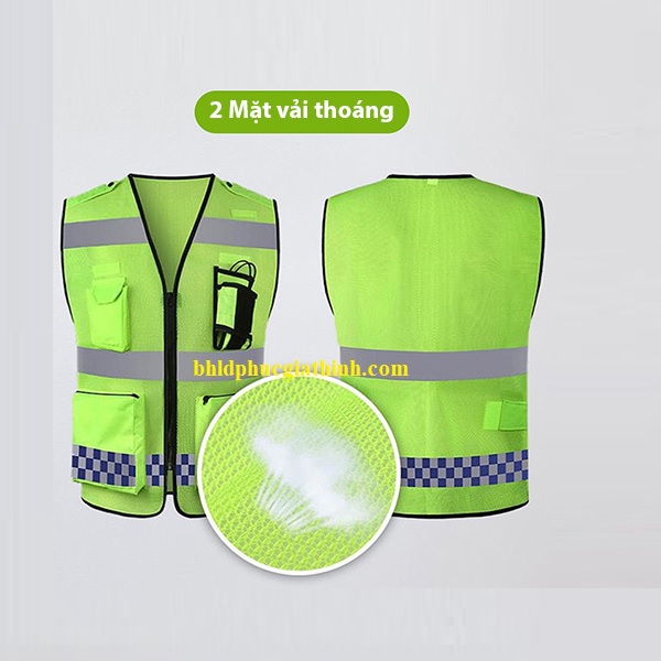 Áo lưới phản quang cao cấp 3 xọc phản quang ngang