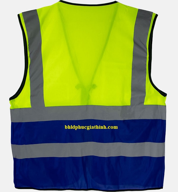 Áo lưới phản quang vải Palize 4 túi hộp màu xanh dạ