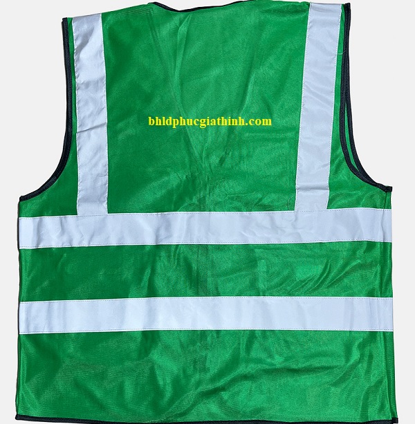 Áo lưới phản quang vải Palize 4 túi hộp màu xanh lá