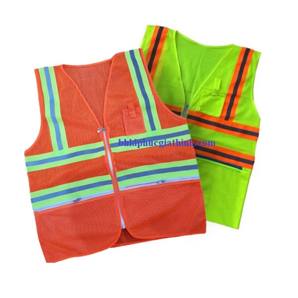 Áo lưới phản quang 3 dây kéo có túi