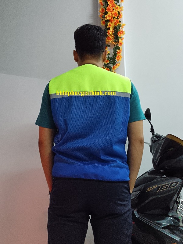 Áo bảo hộ Ghi lê phản quang 4 túi hộp vải Ford phối màu