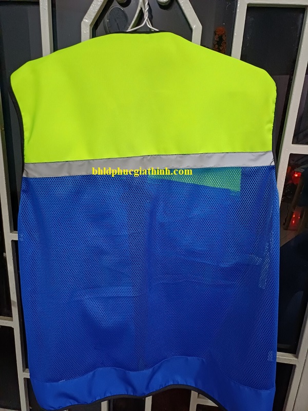 Áo bảo hộ Ghi lê phản quang 4 túi hộp vải Ford phối màu