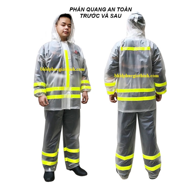 Áo mưa bộ RANDO cao cấp chất liệu PVC may phản quang