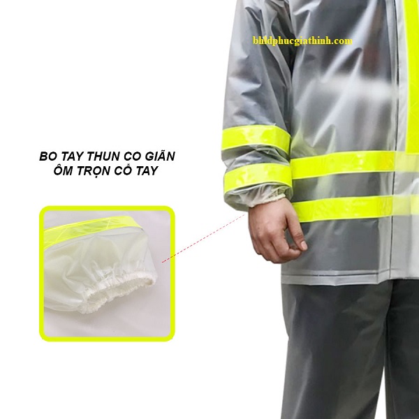 Áo mưa bộ RANDO cao cấp chất liệu PVC may phản quang