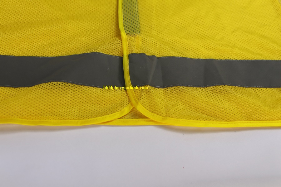 Áo lưới polyester phản quang màu vàng kiểu 3M thoáng mát