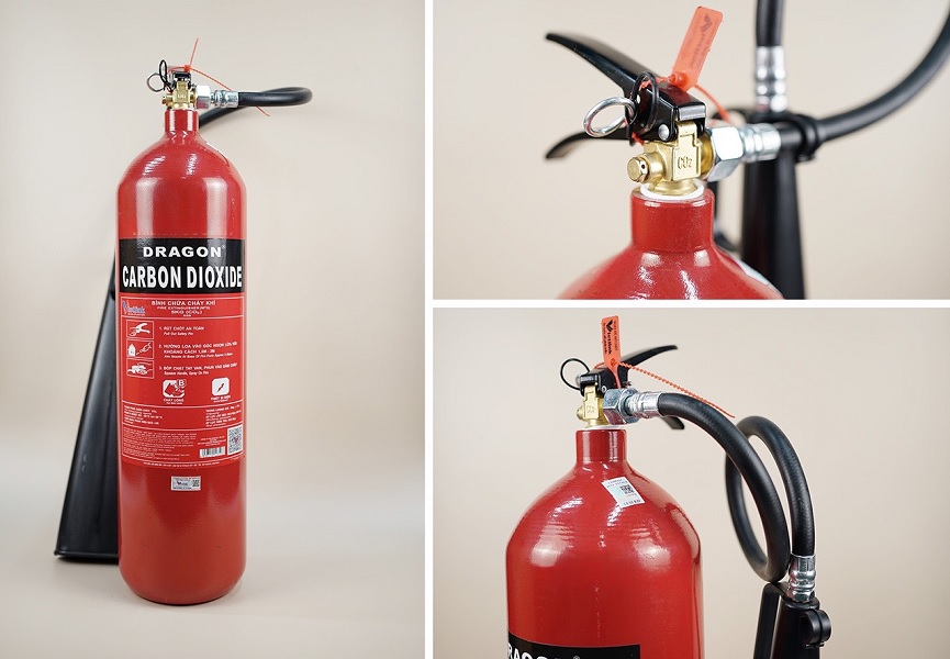 Bình chữa cháy 5kg khí CO2 Dragon MT5 có tem kiểm định