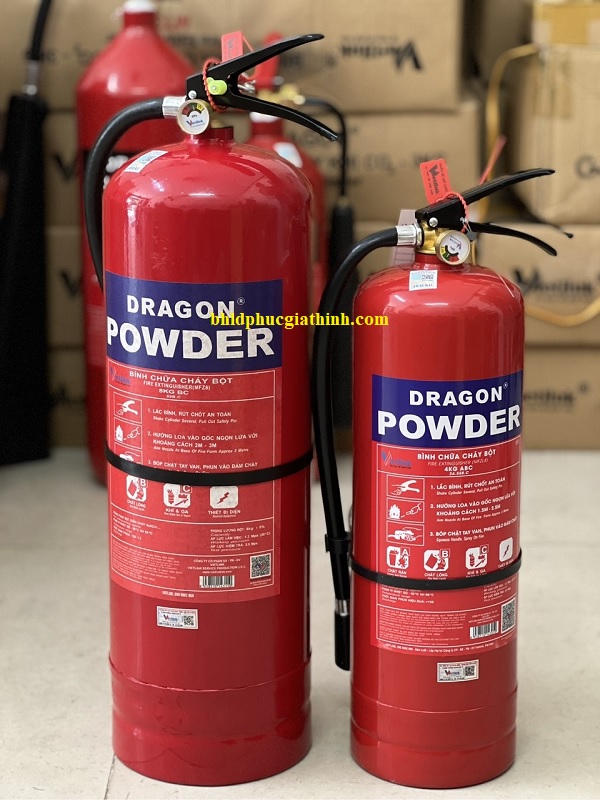 Bình chữa cháy bột BC 8kg Dragon MFZ8 có tem kiểm định